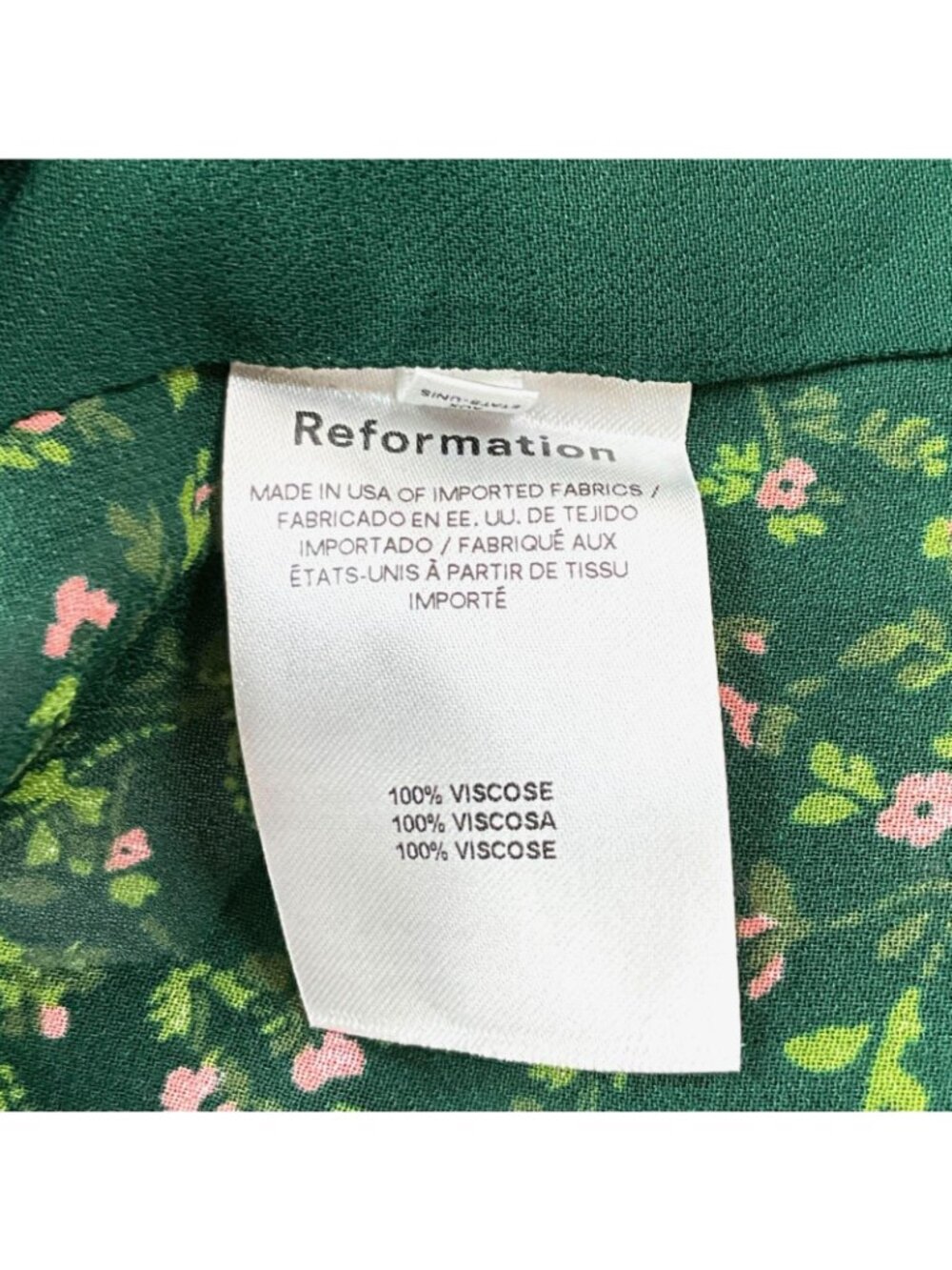 NWT Reformation Chase Top Womens 10 Green Floral Sweetheart Puff Sleeve Blouse - Picture 10 of 15